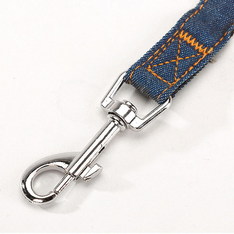 Pet Cat Dog Leash Vest Mesh Breathable Soft Denim Clothing Adjustable Harness