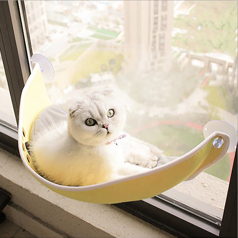 Boat Half Moon-Shaped Balcony Cat Bed Suction Cup Closed Villa Felt Nest