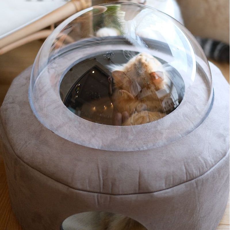 Space Capsule Cat Bed Large Suede Fabric with Original Design by PURROOM