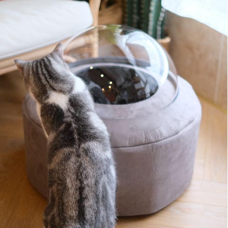 Space Capsule Cat Bed Large Suede Fabric with Original Design by PURROOM