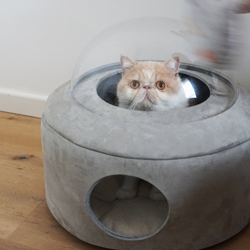 Space Capsule Cat Bed Large Suede Fabric with Original Design by PURROOM