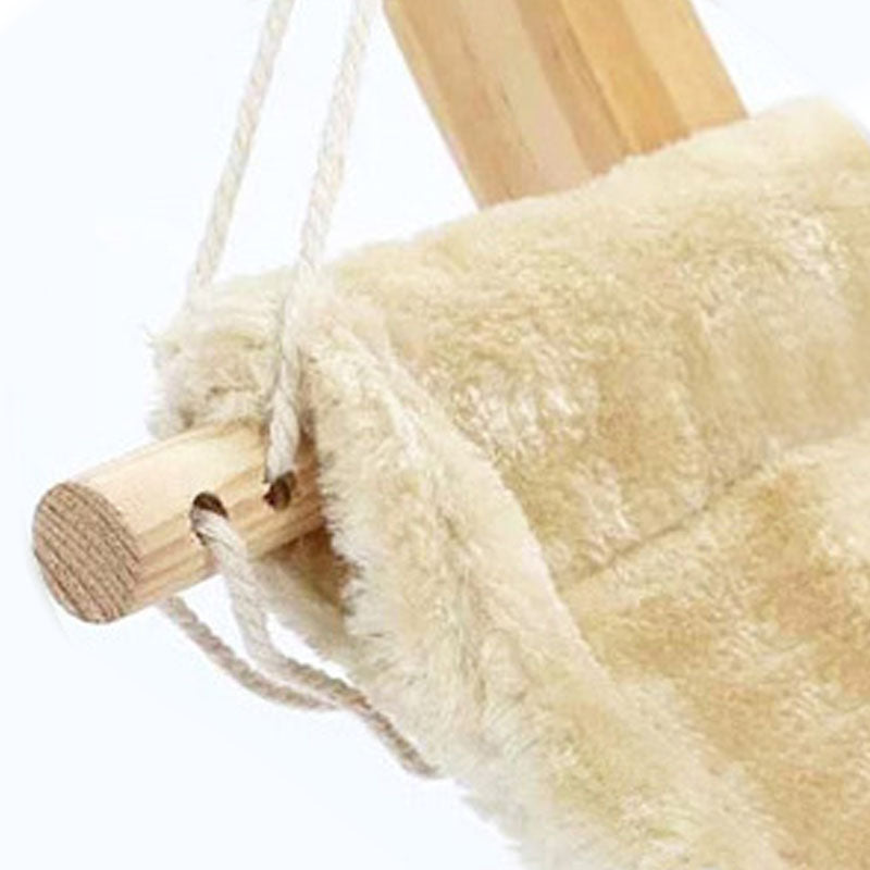 Hanging Wooden Cat Hammock Premium Pet Lounger for Cats