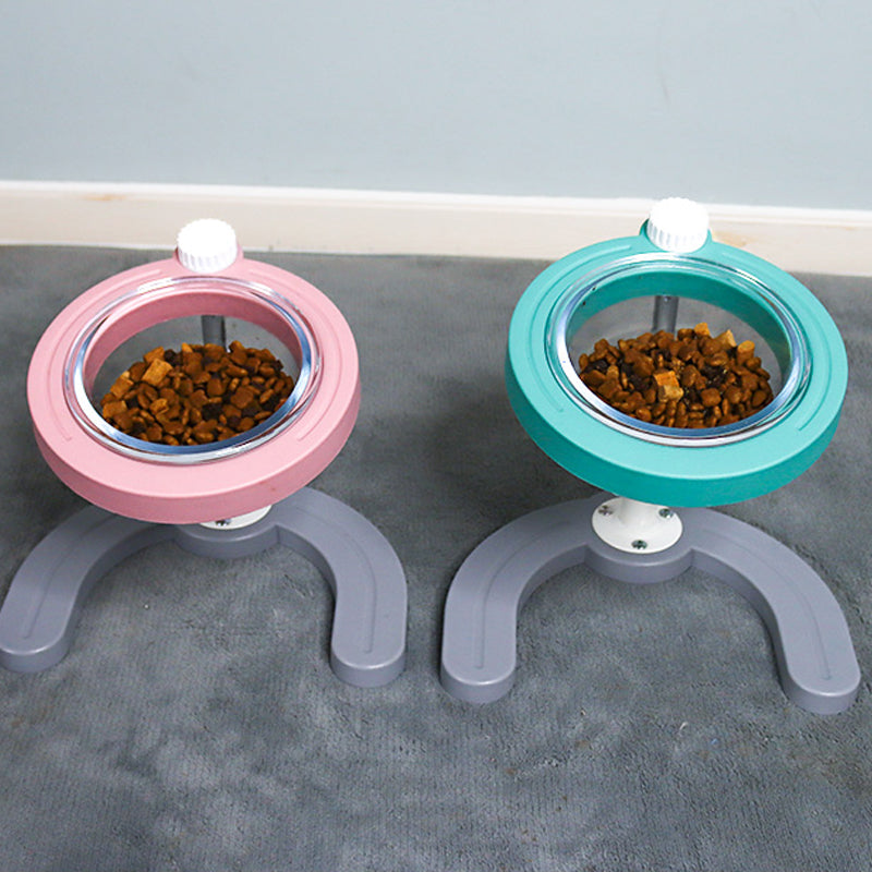 Glass Adjustable Elevated Raised Cat Dog Bowl Pet Food Water Feeder Dish Stand
