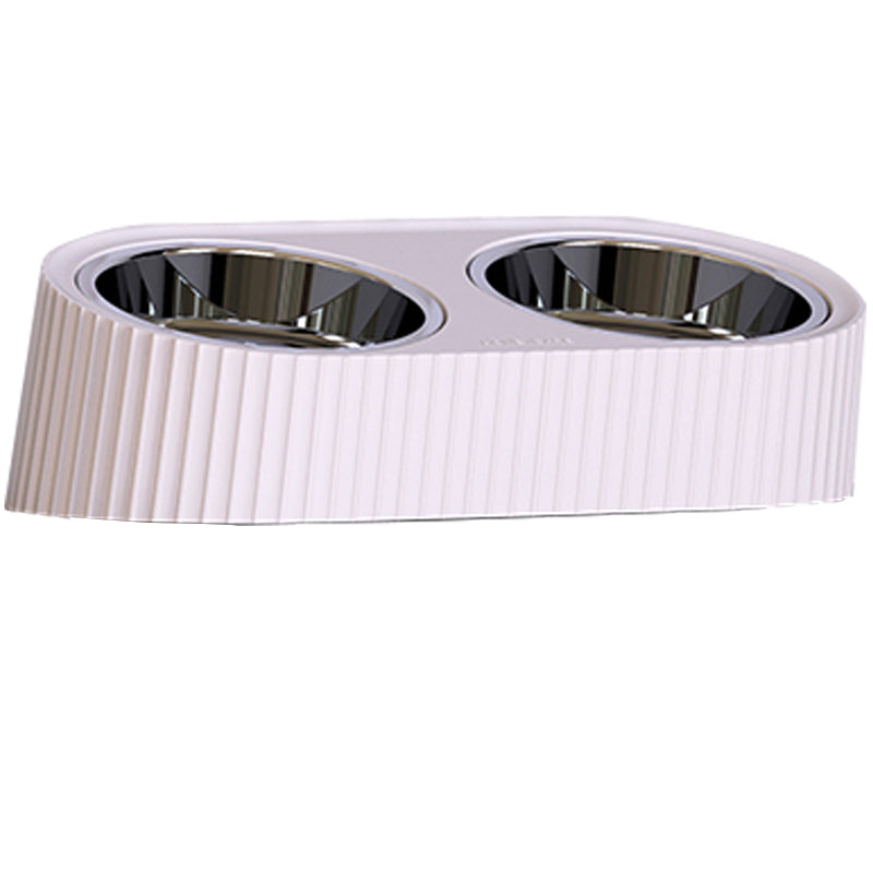 Pet Cat Dog Aluminum Removable Double Food Bowl Feeder HONEYCARE