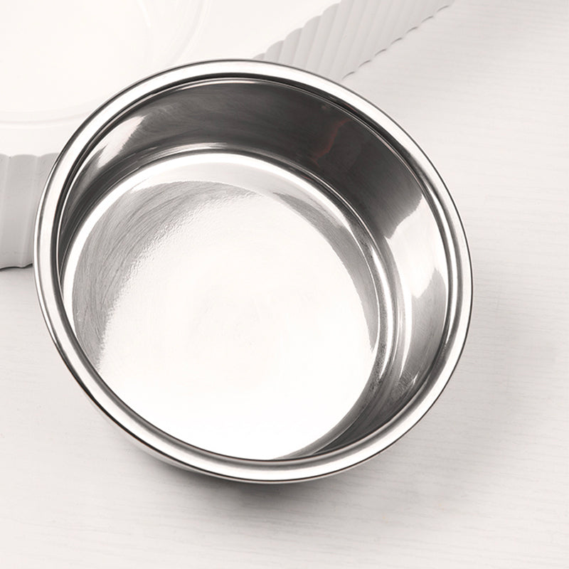 Pet Cat Dog Aluminum Removable Double Food Bowl Feeder HONEYCARE