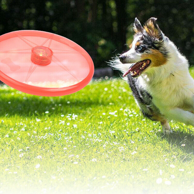 Night Light Rubber Frisbee Safe Exercise Fetch Tossing Toy for Dogs