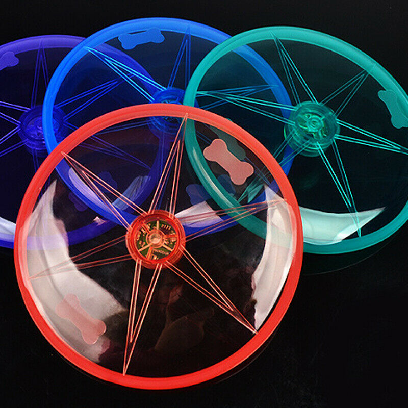 Night Light Rubber Frisbee Safe Exercise Fetch Tossing Toy for Dogs