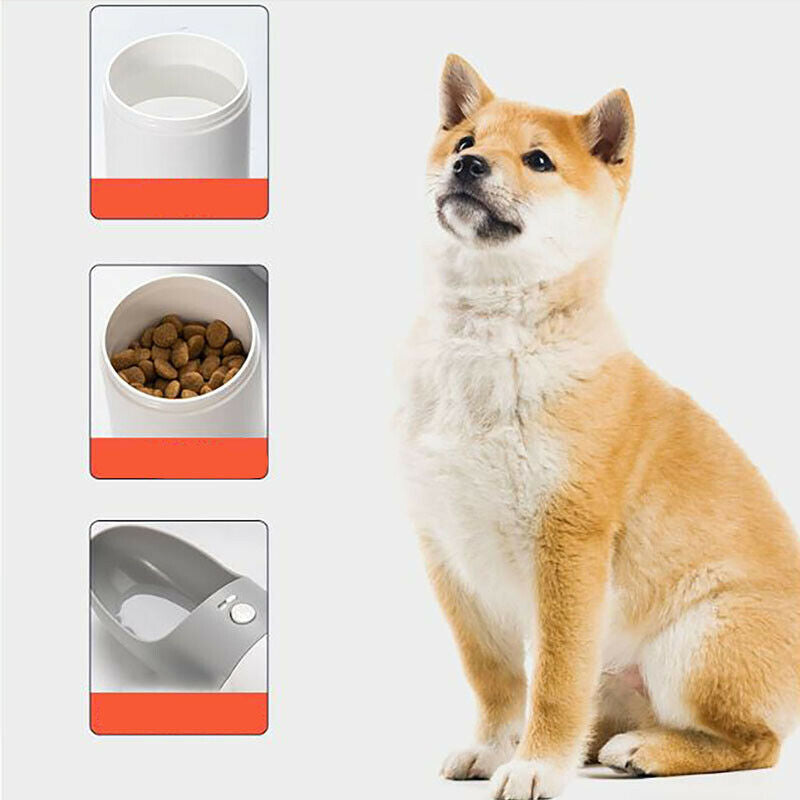Pet Drinking & Food Feeder 2-in-1 Portable Outdoor Bottle