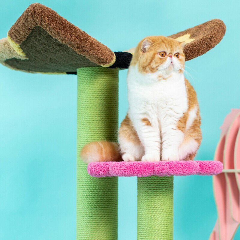 Butterfly and Flower Cat Toy Climbing Frame Jumping Platform Scratcher
