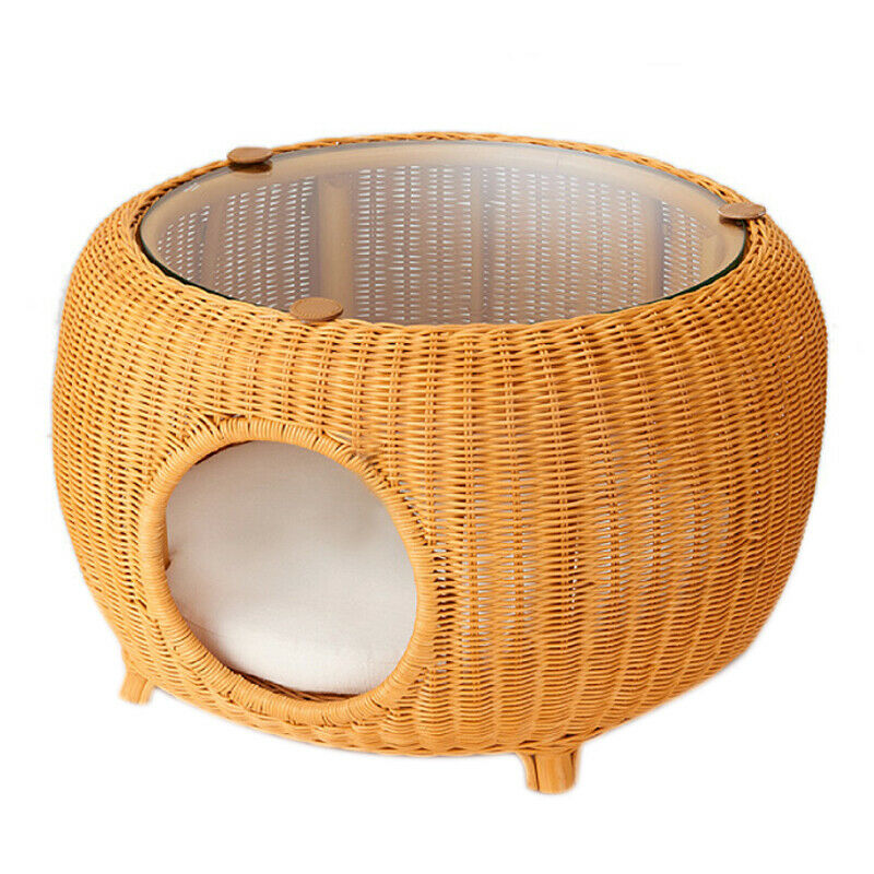 Multifunctional Pet-Friendly Furniture Japan Imported Rattan Table Cat Bed