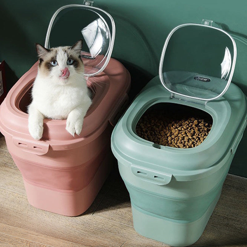 Ultra-large Foldable Grain Storage Barrell Pet Cat Dog Food Moisture-proof