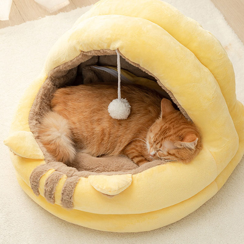 Pet Cat Dog House Thicken Sleep Bed Nest Puppy Warm Cushion Semi-closed Kennel