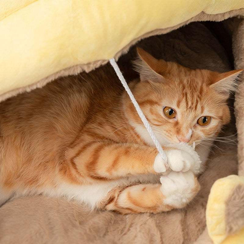Pet Cat Dog House Thicken Sleep Bed Nest Puppy Warm Cushion Semi-closed Kennel