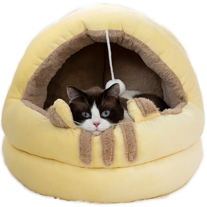 Pet Cat Dog House Thicken Sleep Bed Nest Puppy Warm Cushion Semi-closed Kennel