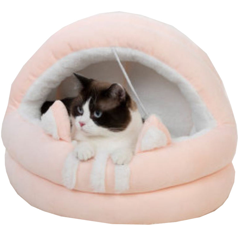 Pet Cat Dog House Thicken Sleep Bed Nest Puppy Warm Cushion Semi-closed Kennel