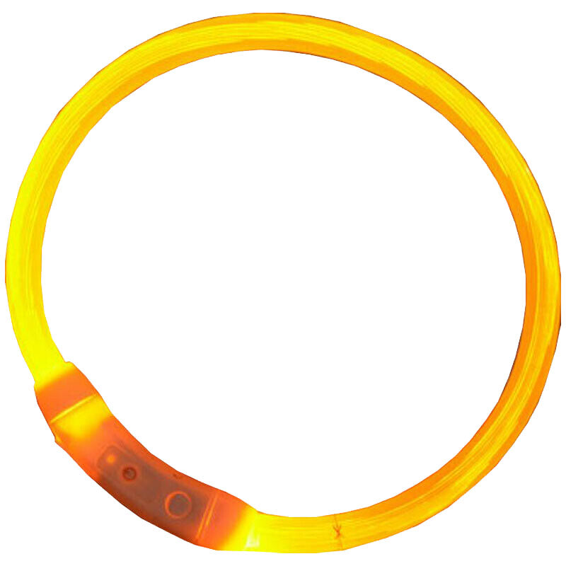 Pet Cat Dog LED USB Charge Glowing Necklace Round Tube Charging Collar