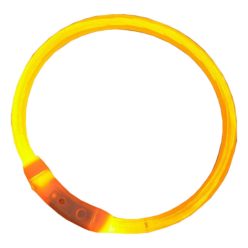 Pet Cat Dog LED USB Charge Glowing Necklace Round Tube Charging Collar