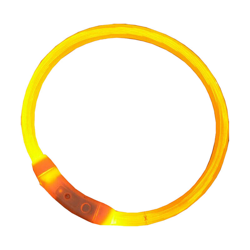 Pet Cat Dog LED USB Charge Glowing Necklace Round Tube Charging Collar