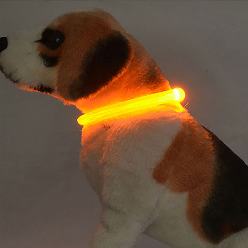 Pet Cat Dog LED USB Charge Glowing Necklace Round Tube Charging Collar