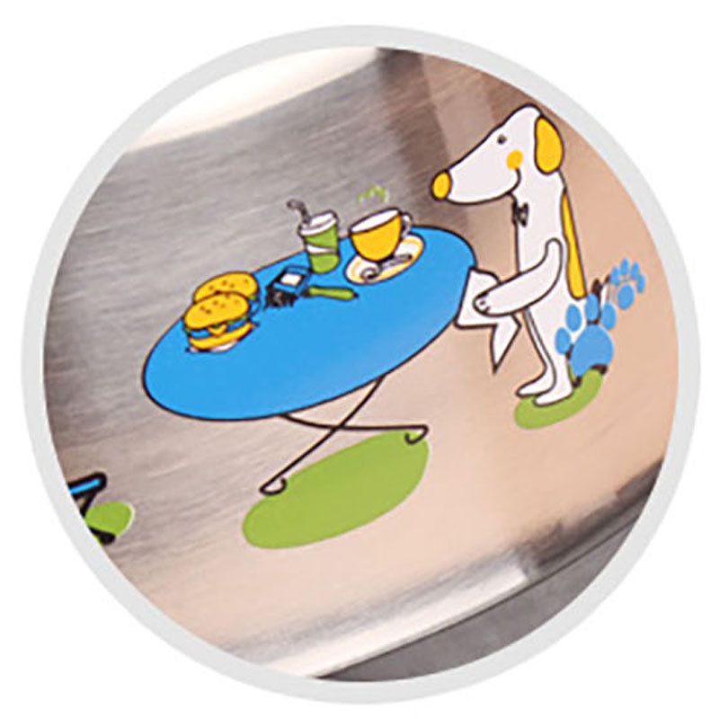 Pet Cat Dog Stainless Steel Food Water Bowl Feeder Anti-slide Pad