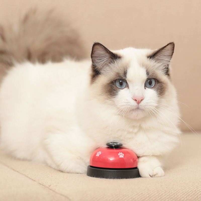Pet Cat Dog Training Interactive Hand Press Bell Food Trainer Button