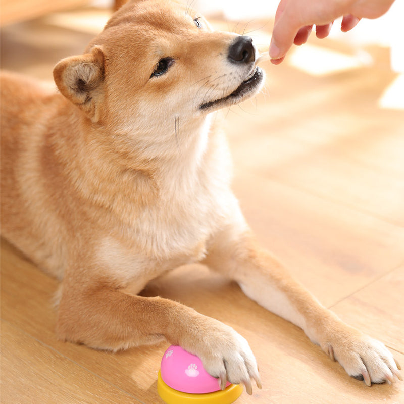 Pet Cat Dog Training Interactive Hand Press Bell Food Trainer Button