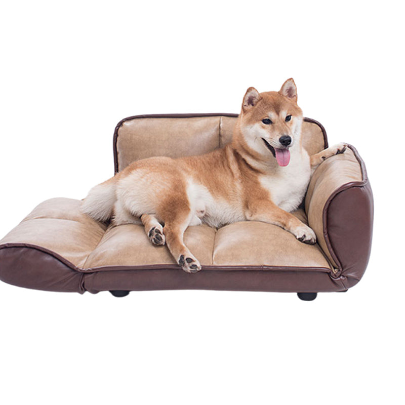 Pet Cat Dog Adjustable Comfortable Sofa Bed Corduroy Leather