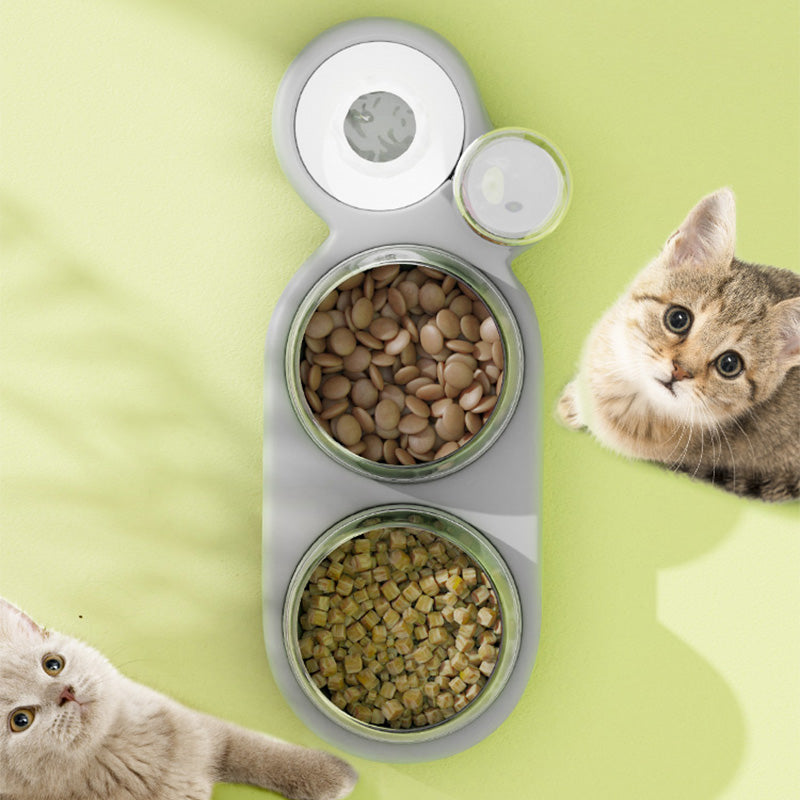 Pet Cat Dog Snail Pet 3 Feeding Food Bowls Removable Automatic Drinking Water