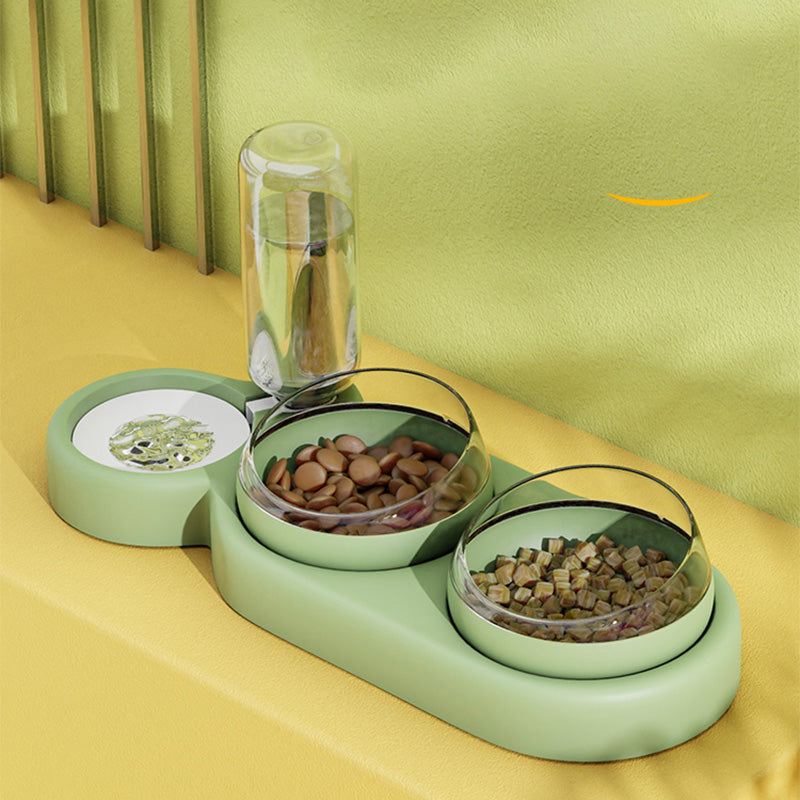 Pet Cat Dog Snail Pet 3 Feeding Food Bowls Removable Automatic Drinking Water