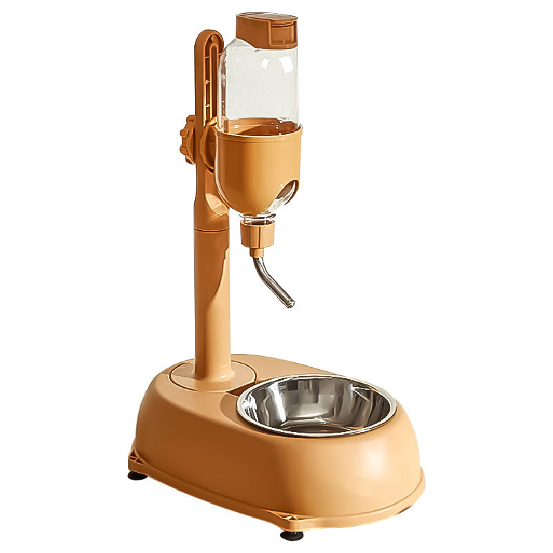 Pet Cat Dog Hanging Water Dispenser Food Stainless Steel Bowl Pole Drinker