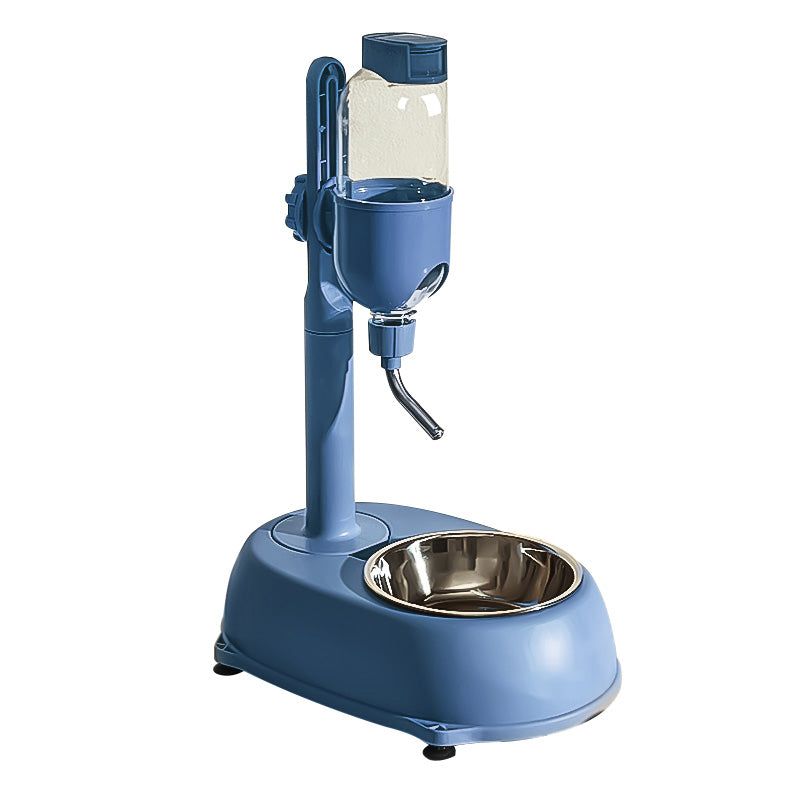 Pet Cat Dog Hanging Water Dispenser Food Stainless Steel Bowl Pole Drinker