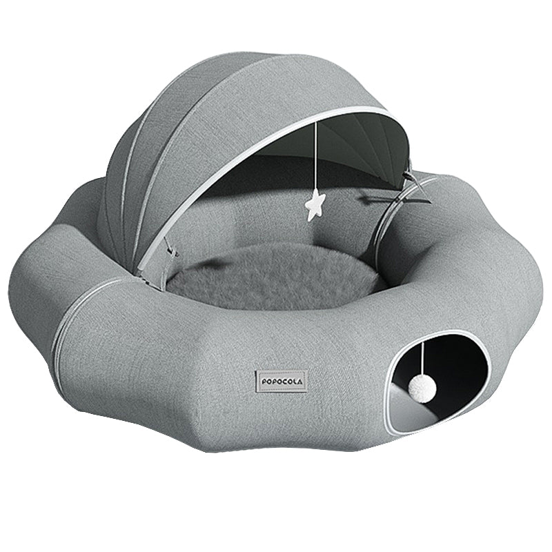 Foldable Pet Cat Toy Tunnel Maze Hole Donut Bed Wool Velvet Roller POPOCOLA