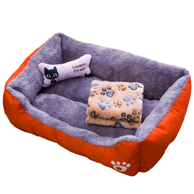 Pet Cat Dog Winter Warm Kennel Floor Mat Bed Plush Oxford Cloth