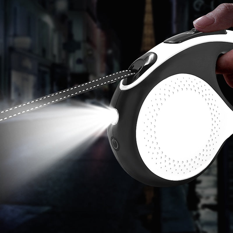 Pet Dog Leash Traction Automatic Retractable Rope Leash LED light HIPIDOG