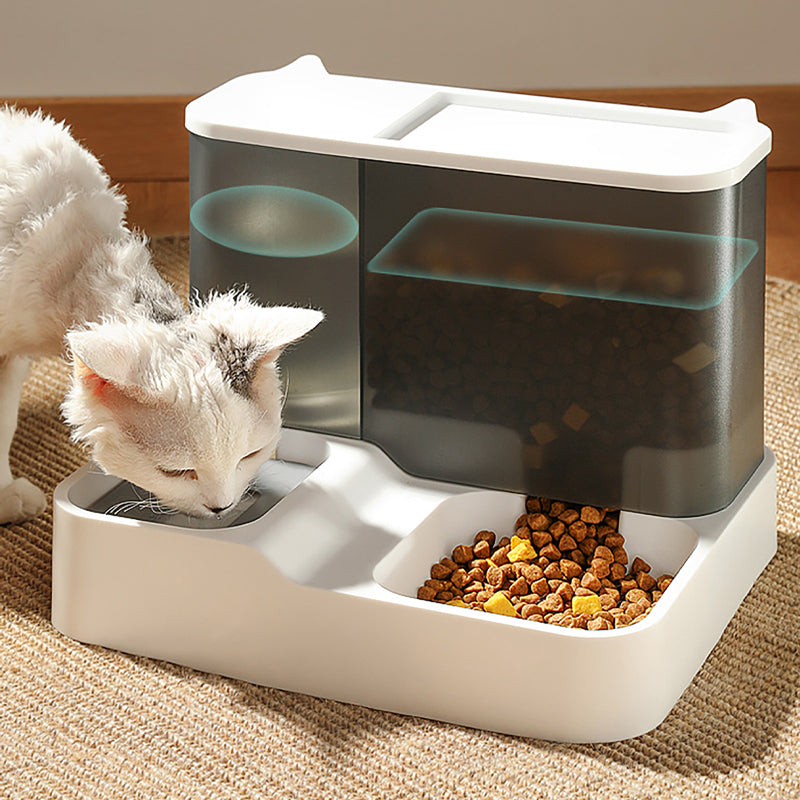Pet Cat Dog Bowl Food Basin Water Dispenser Bottle Multi-function Feeding