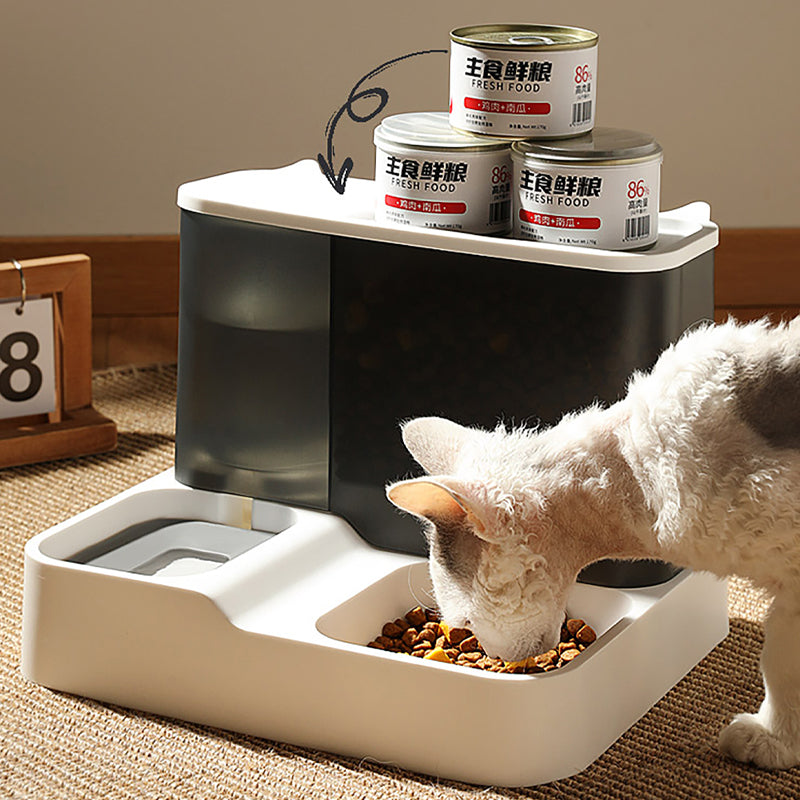 Pet Cat Dog Bowl Food Basin Water Dispenser Bottle Multi-function Feeding