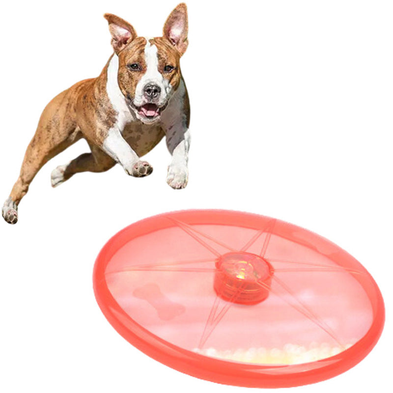 Night Light Rubber Frisbee Safe Exercise Fetch Tossing Toy for Dogs