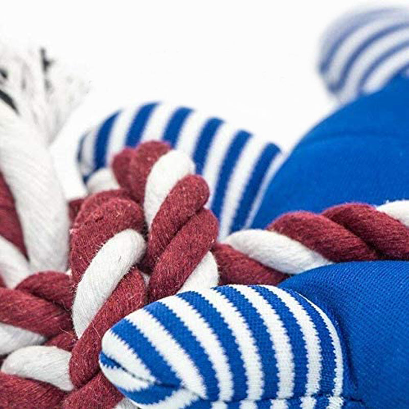 Pet Dog Striped White Royal Blue Rudder Shape Chew Toy Tracer Military Grade