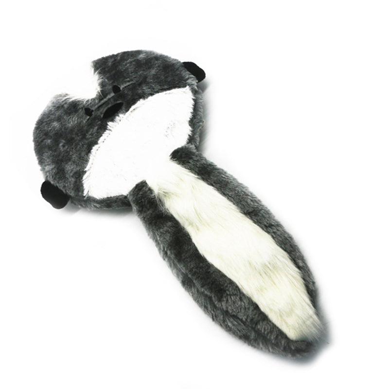 Stuffingless Pet Dog Skunk Squeaky Hunting Training Plush Chew Durable Toy