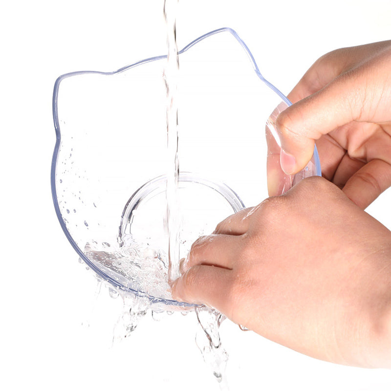 Pet Cat Bowl Feeding Oblique Mouth Cervical Vertebra Transparent Feeder Non slip