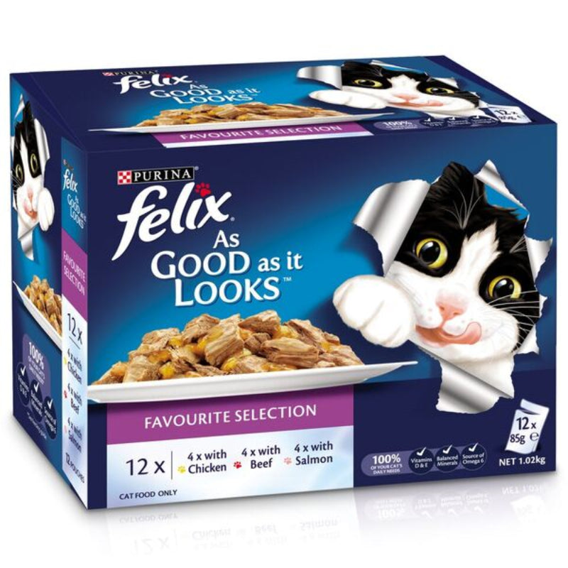 FELIX AGAIL GIJ FAVOURITE SELECTION Cat Food 12X85G
