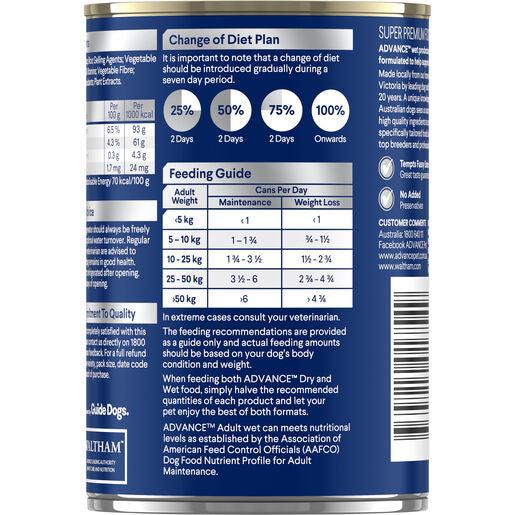 ADVANCE DOG ADULT WET ALL BREED HEALTHY WEIGHT 12X405G/700G