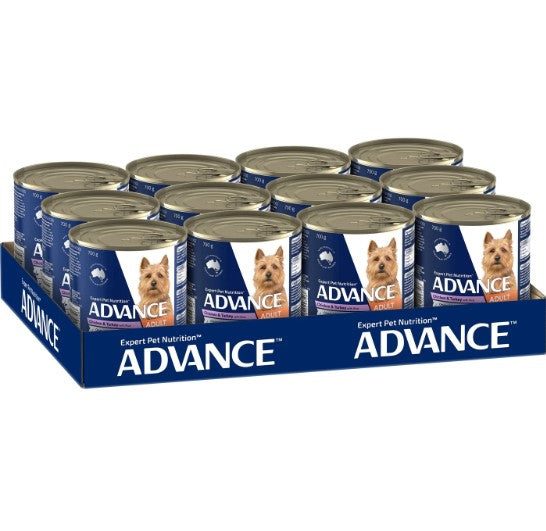 ADVANCE DOG ADULT WET ALL BREED CHICKEN AND TURKEY WITH RICE 12X410G/700G
