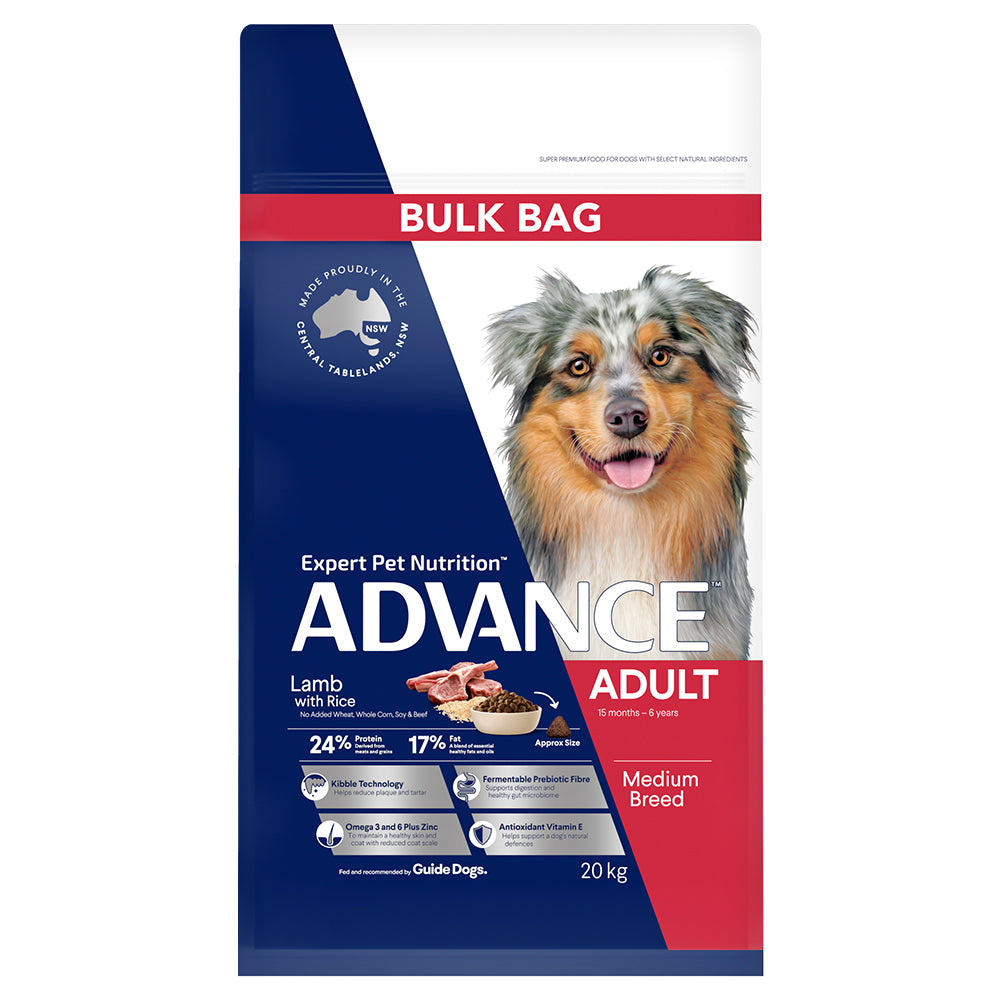 ADVANCE DOG ADULT DRY MED/ALL BREED TURKEY LAMB CHICKEN RICE 3KG/8KG/15KG/20KG