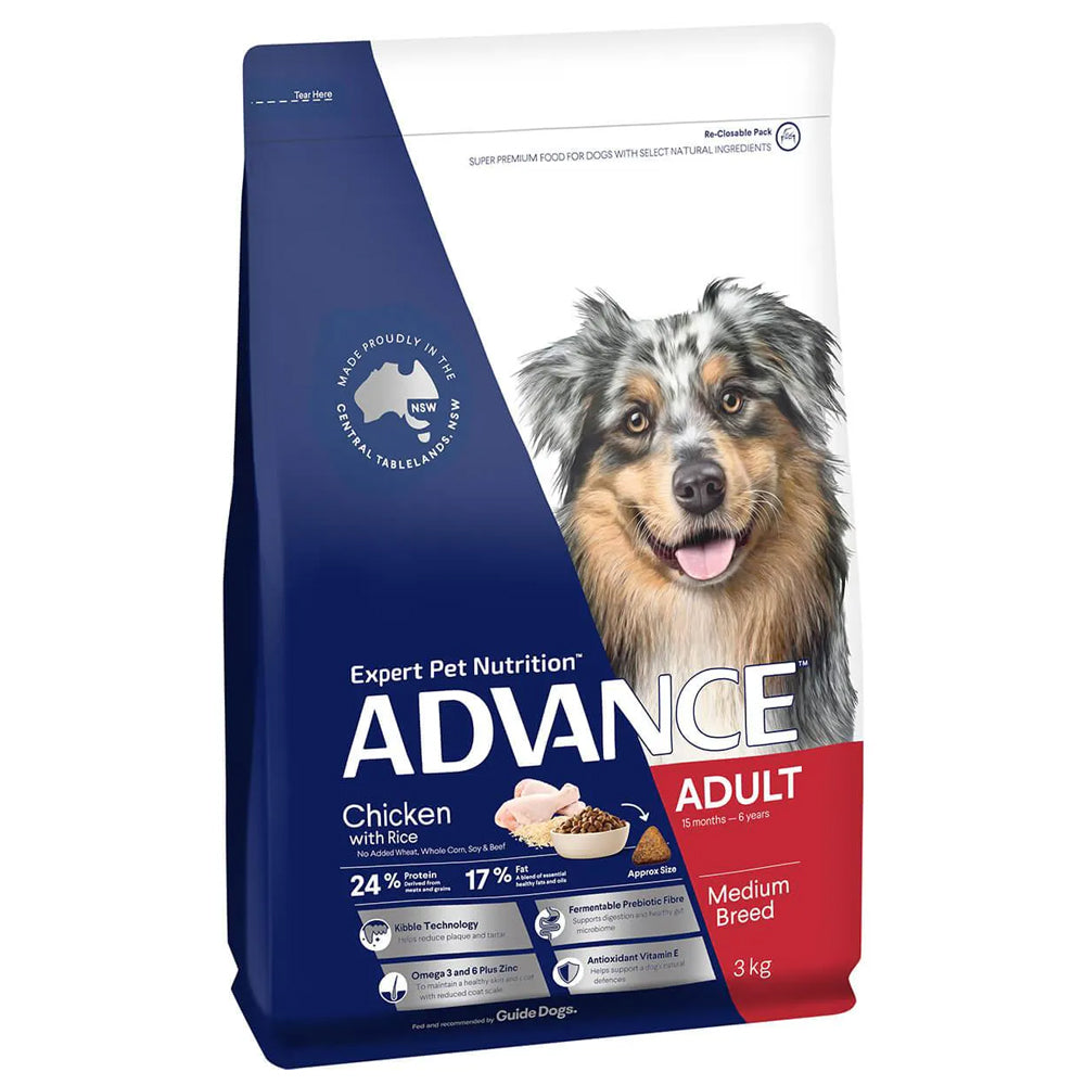 ADVANCE DOG ADULT DRY MED/ALL BREED TURKEY LAMB CHICKEN RICE 3KG/8KG/15KG/20KG