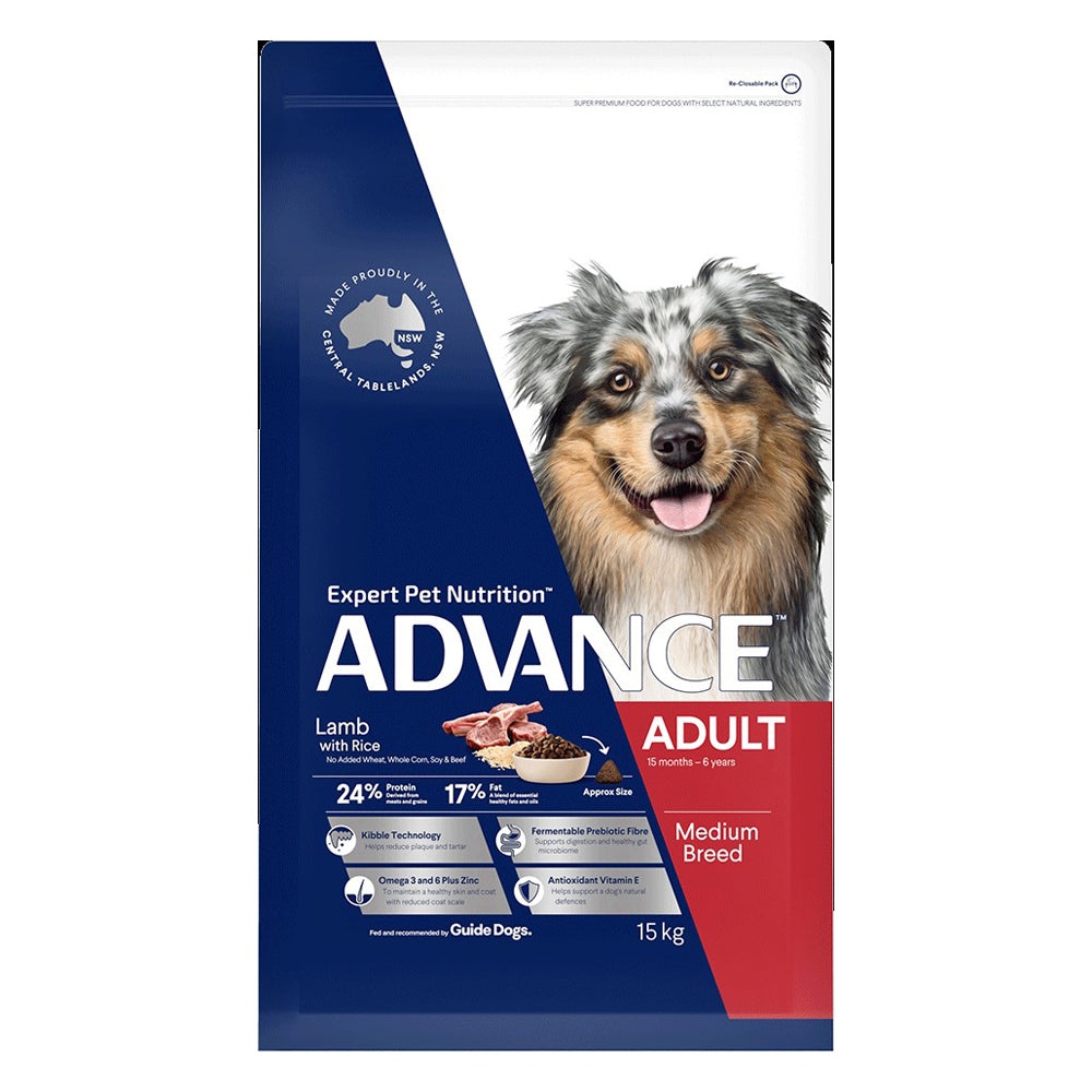ADVANCE DOG ADULT DRY MED/ALL BREED TURKEY LAMB CHICKEN RICE 3KG/8KG/15KG/20KG