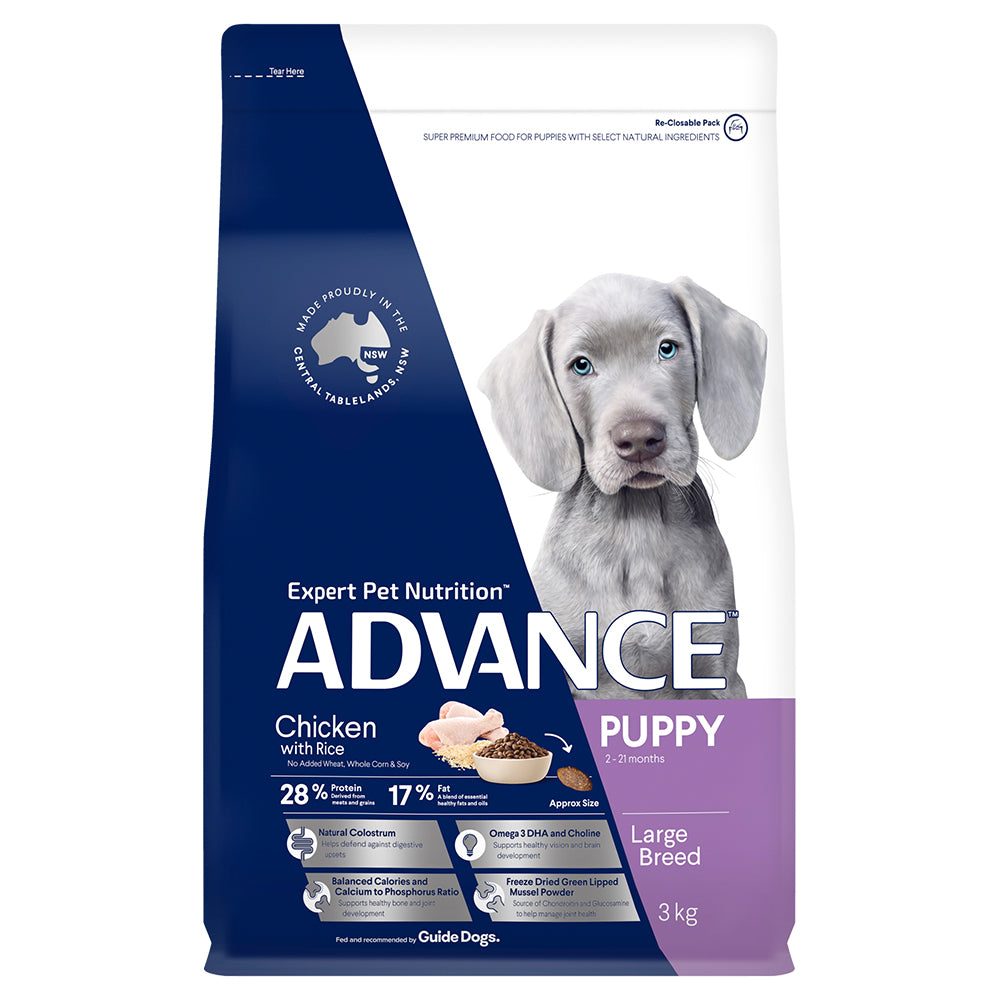 ADVANCE DOG PUPPY DRY FOOD CHICKEN REHYDRATION SMALL LARGE ALL BREED 3/8/15/20KG