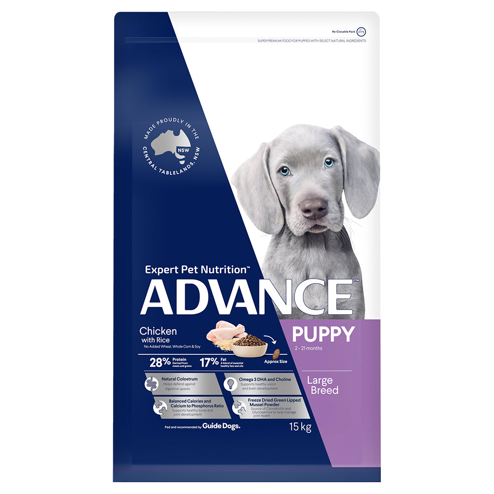 ADVANCE DOG PUPPY DRY FOOD CHICKEN REHYDRATION SMALL LARGE ALL BREED 3/8/15/20KG