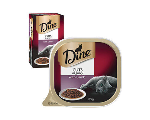 DINE CAT WET FOOD LAMB CUTS IN GRAVY 85G x 14PCS