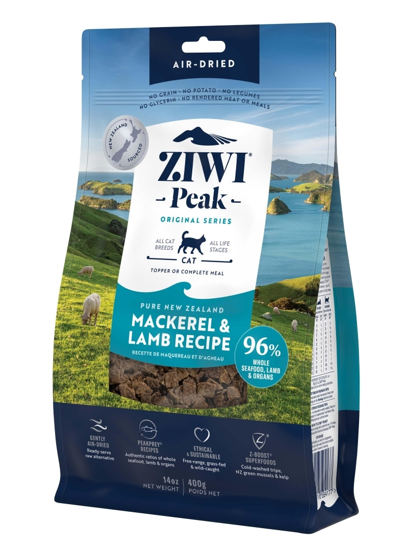 Ziwi Peak Air Dried Cat Food Mackerel & Lamb 400g / 1kg
